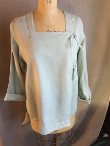 Side-Tie Linen Shirt